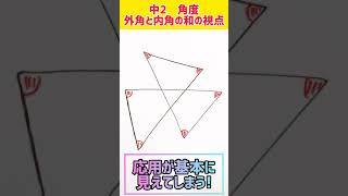 中２ 角度 外角と内角の和の視点 応用が基本に見えてしまう 勉強 Youtube スタディチューブ